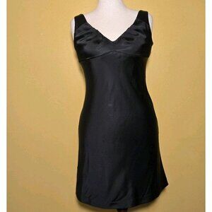 Angelrox Tank Silky Dress Black Size Medium Sustainable Stretchy V Neck Gathered